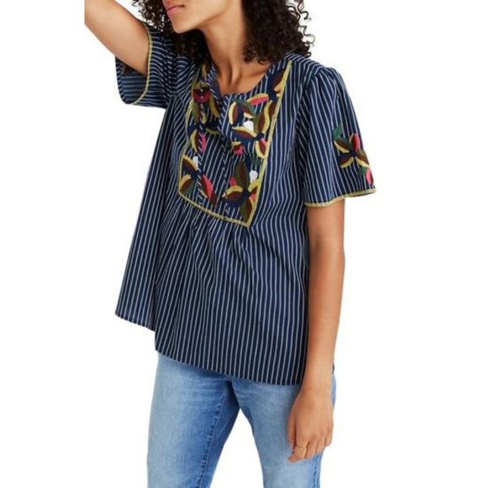 Madewell Embroidered Fable Top